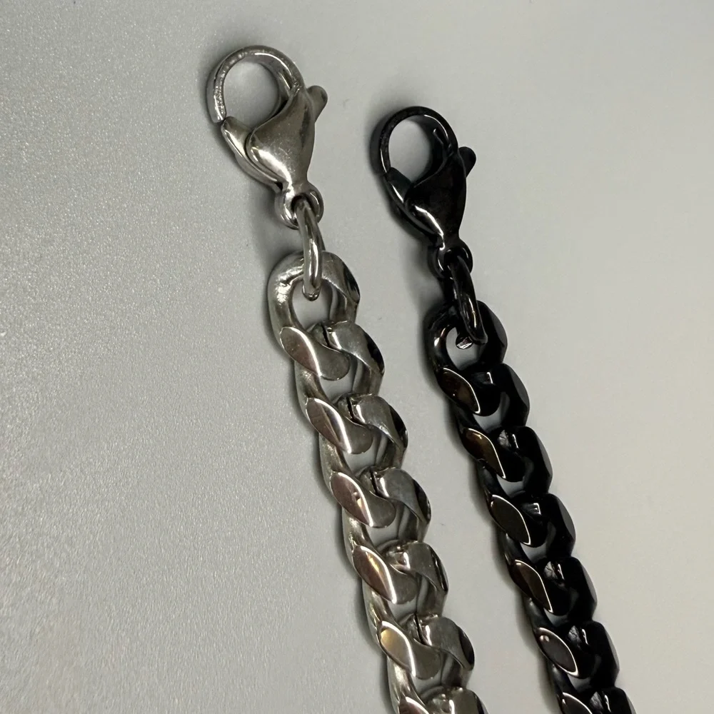 Titanium Cuban Link Chain Bracelet 11mm Waterproof Men’s Jewelry